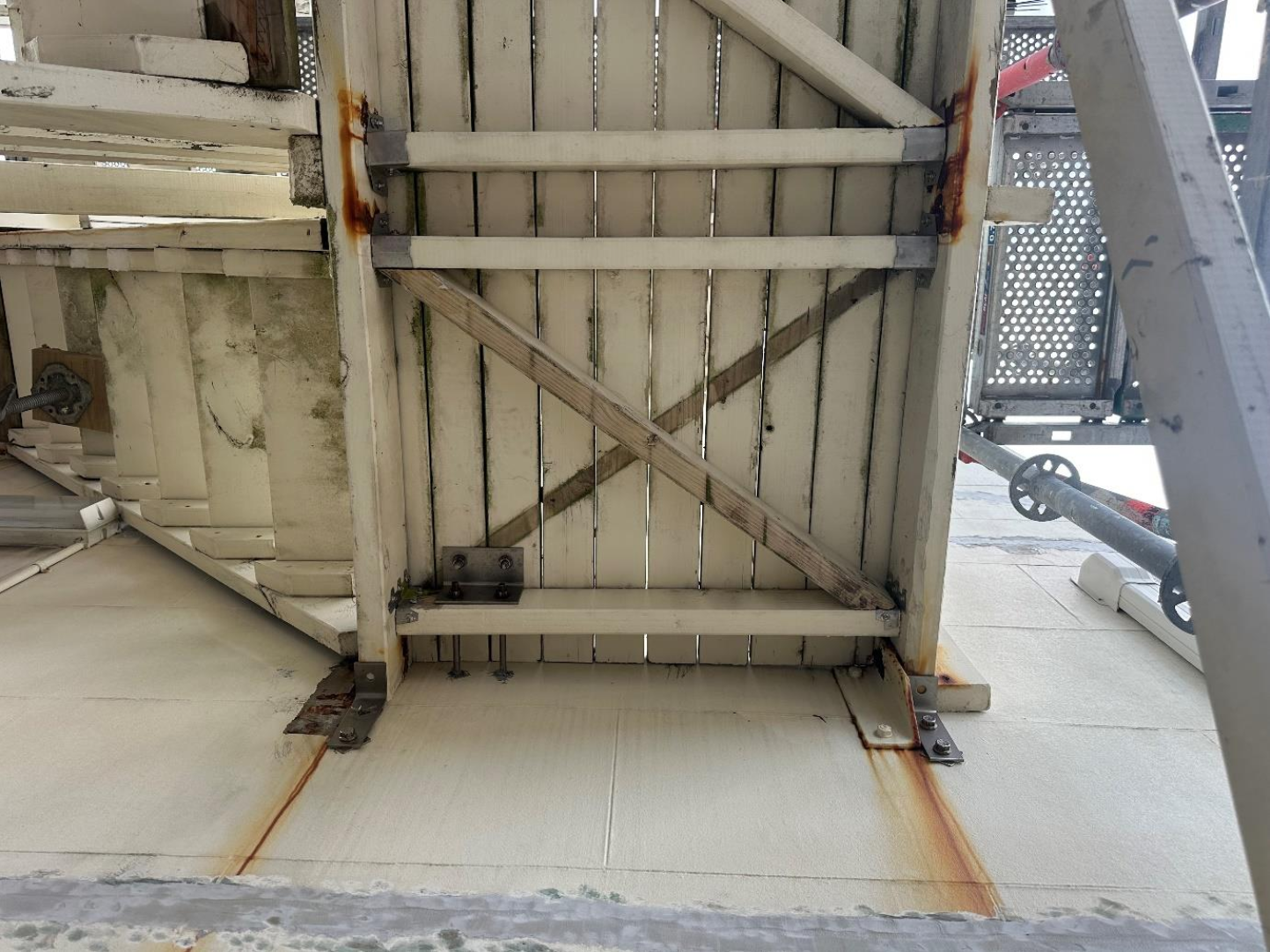 Facade works on timber structure